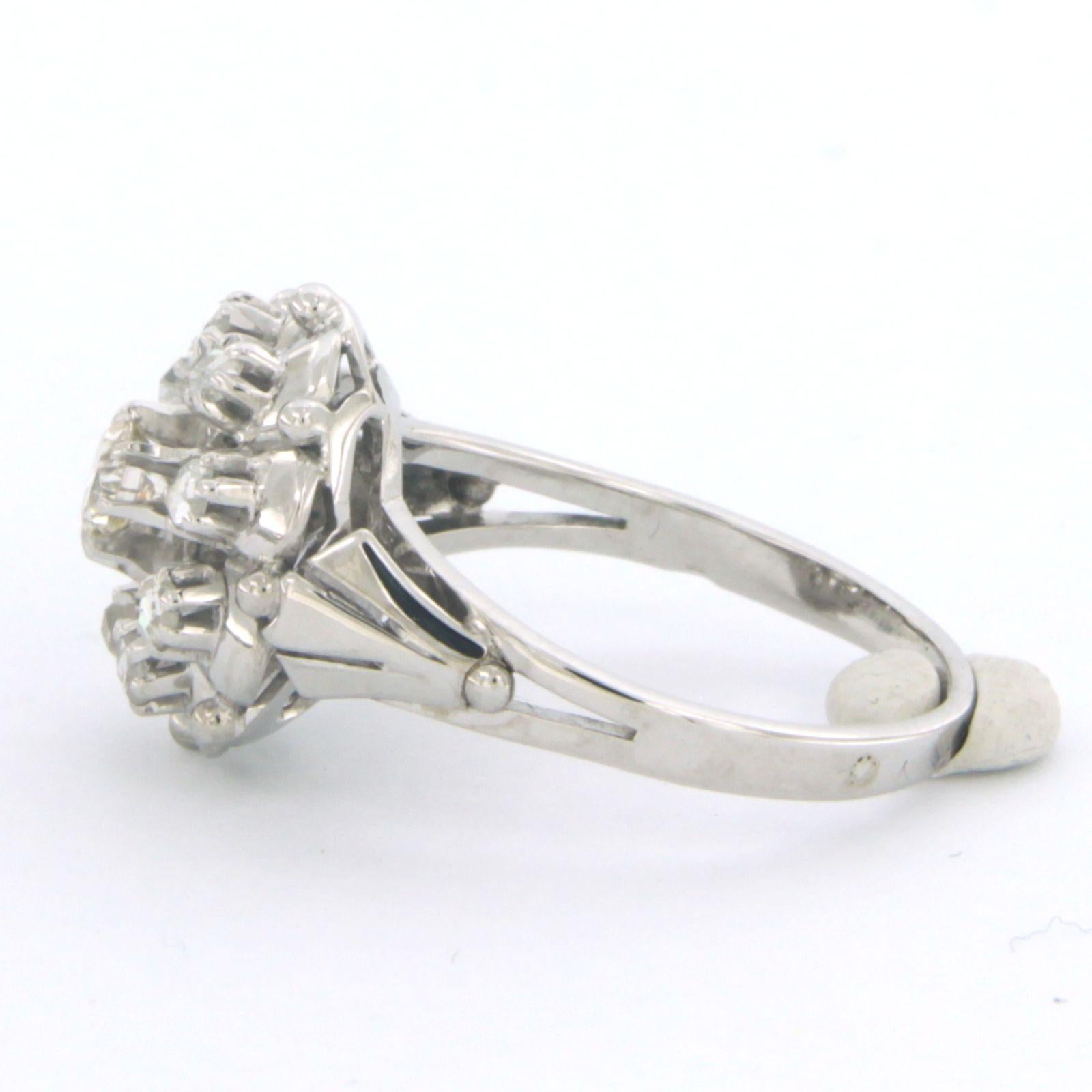 Ring mit Diamanten aus 18 Karat Weißgold (Brillantschliff)