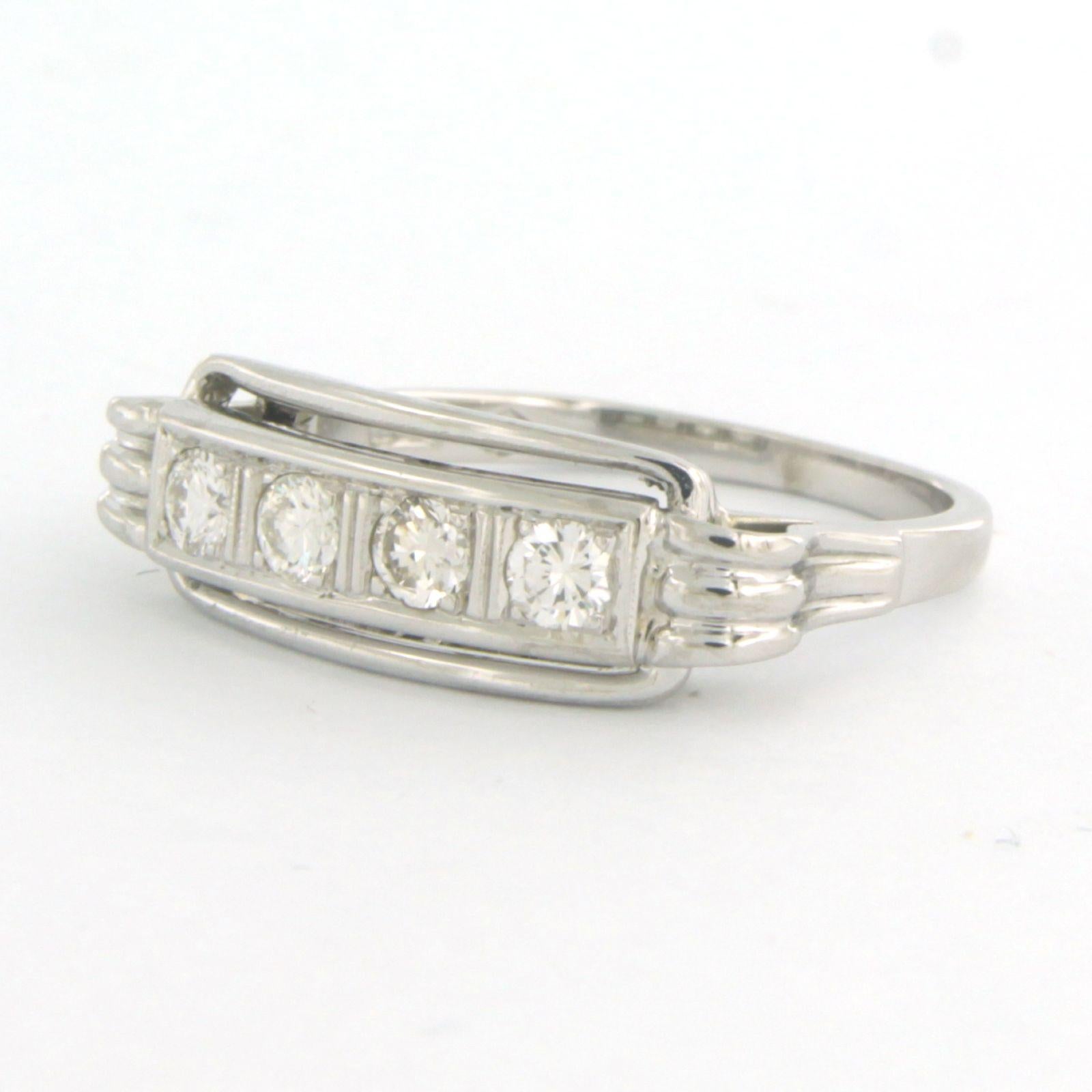 Brilliant Cut Ring with diamonds 18k white gold