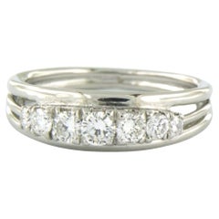 Ring with diamonds 18k white gold