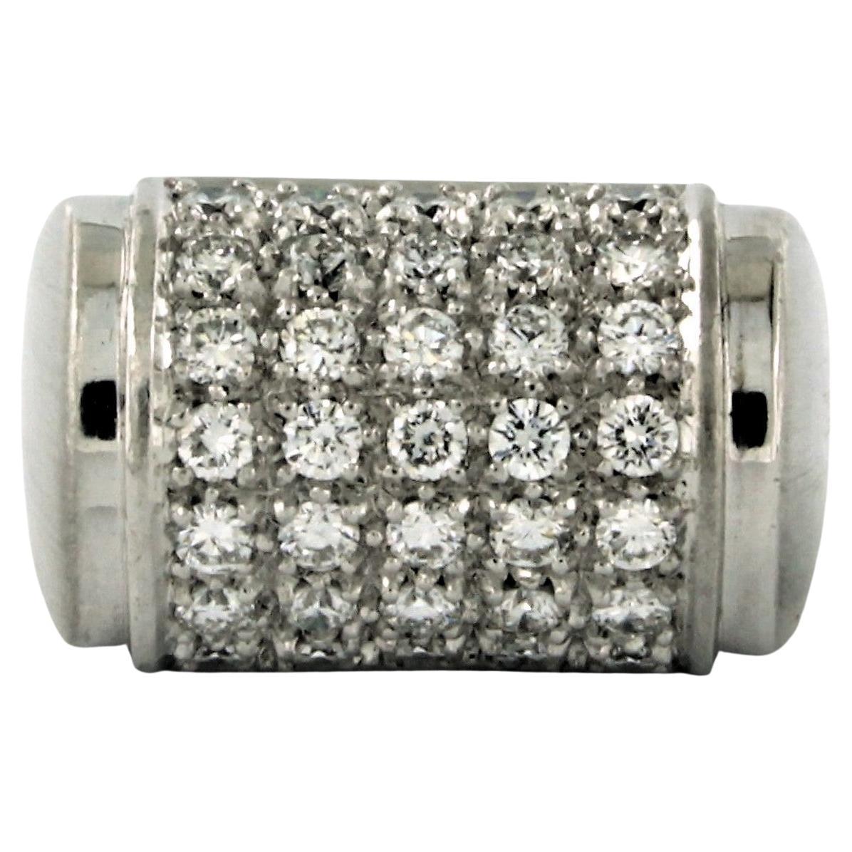 Ring with diamonds 18k white gold For Sale