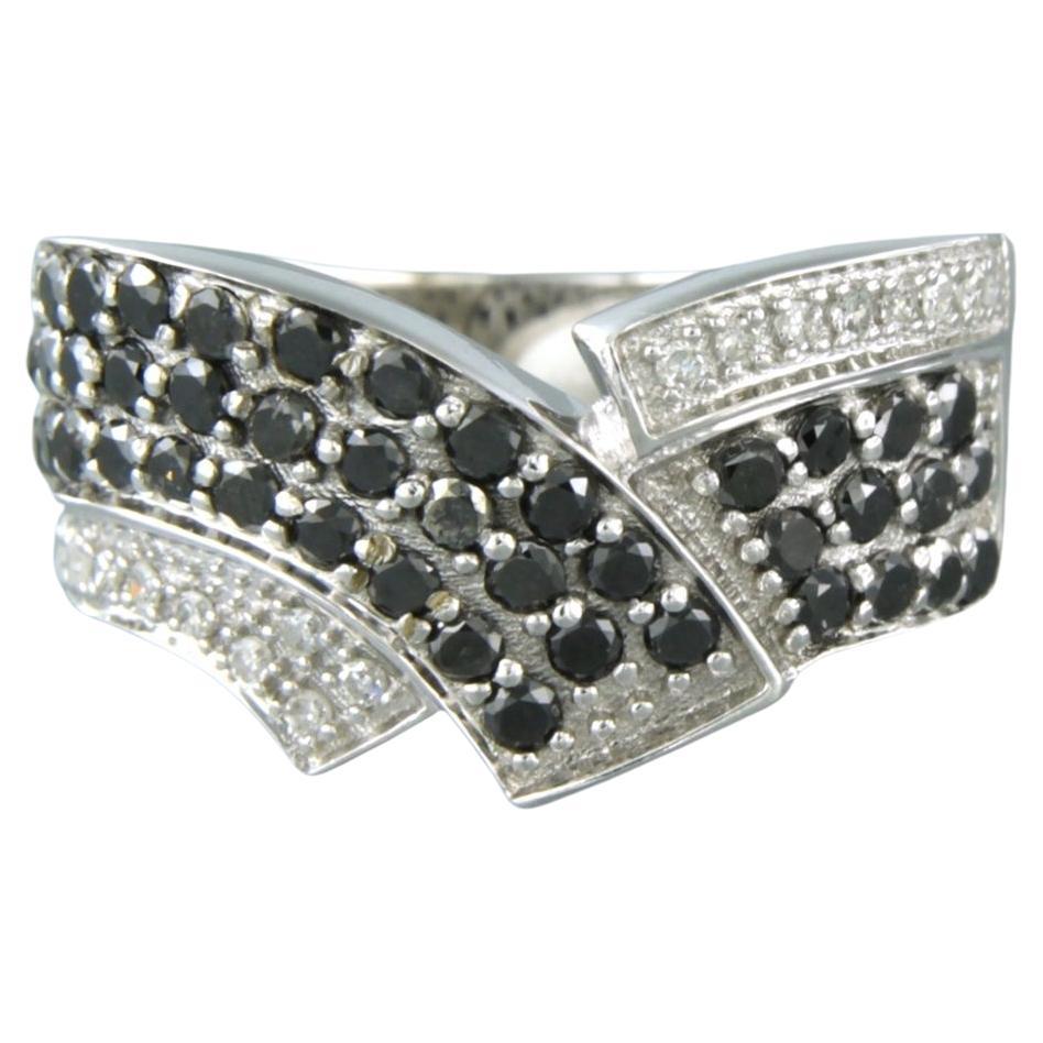 Ring with diamonds 18k white gold For Sale