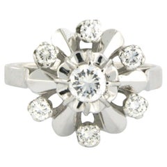 Ring with diamonds 18k white gold