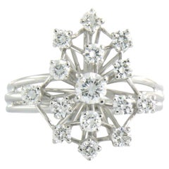 Ring with diamonds 18k white gold