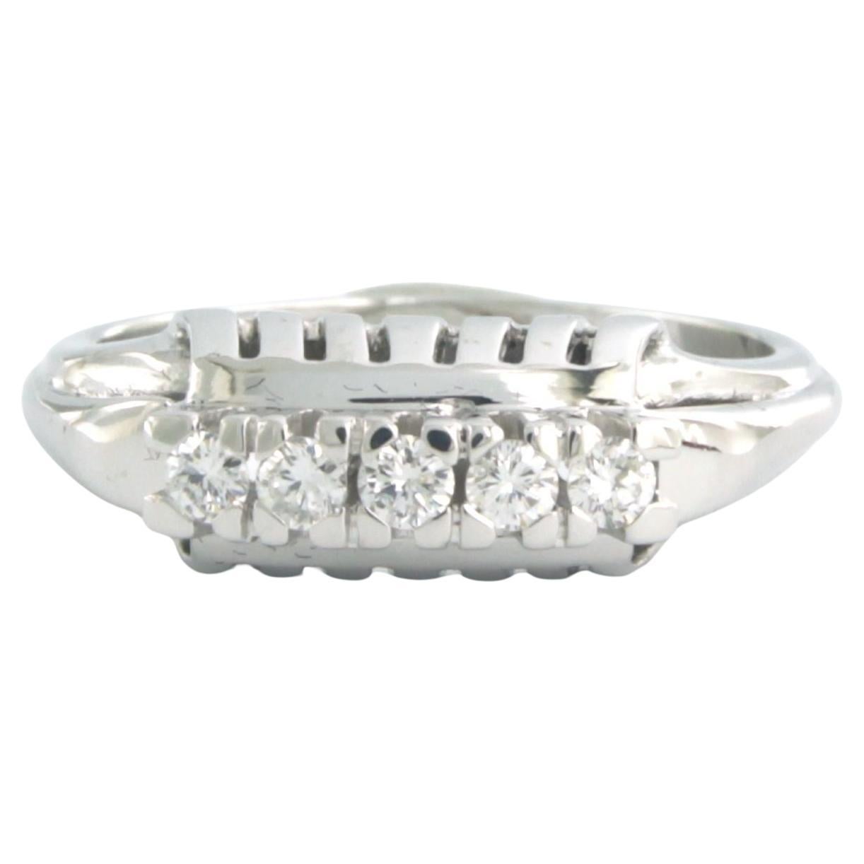 Ring with Diamonds 18k white gold For Sale