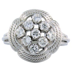 Vintage Ring with diamonds 18k white gold