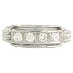 Antique Ring with diamonds 18k white gold