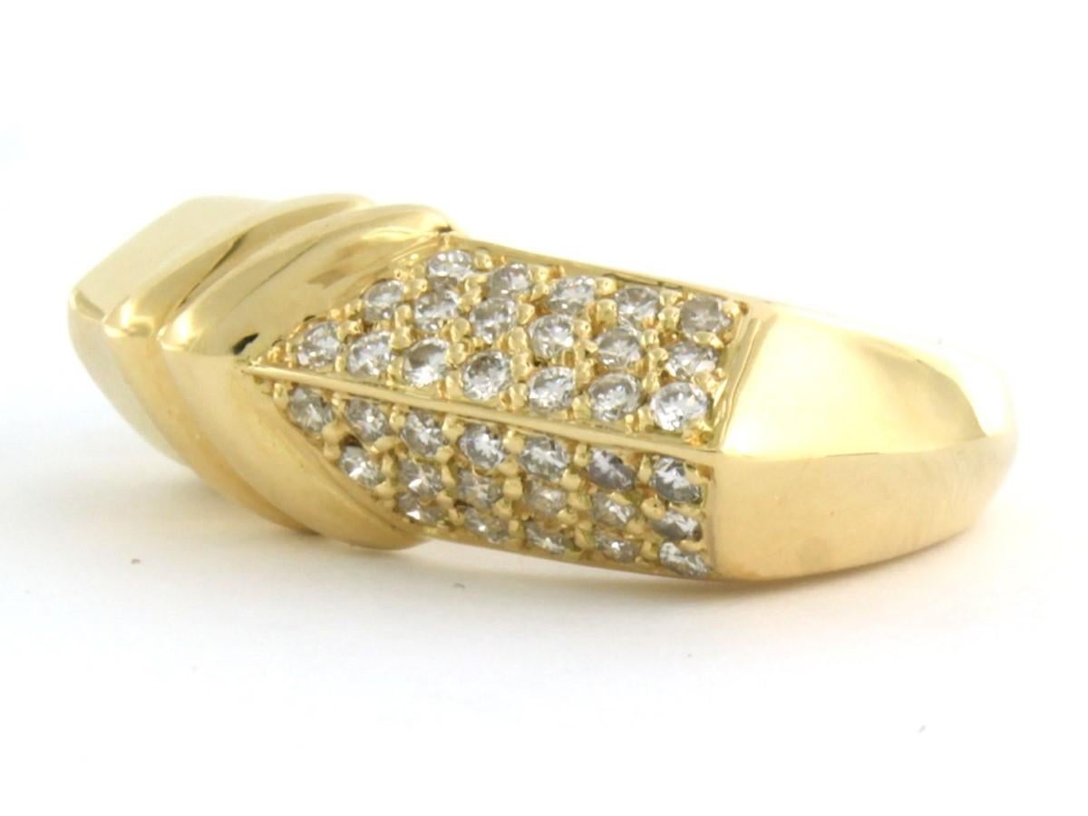 Modern Ring with diamonds 18k yellow gold  For Sale