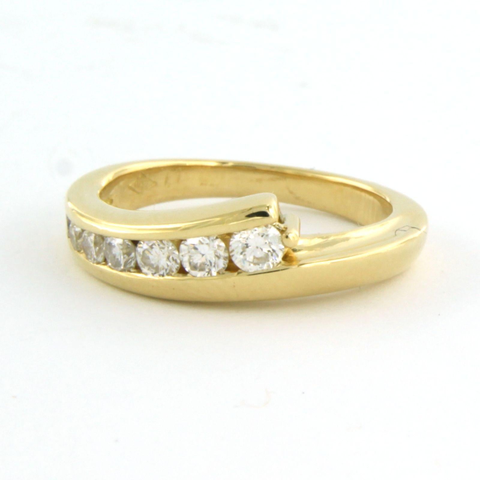 Modern Ring with diamonds 18k yellow gold For Sale