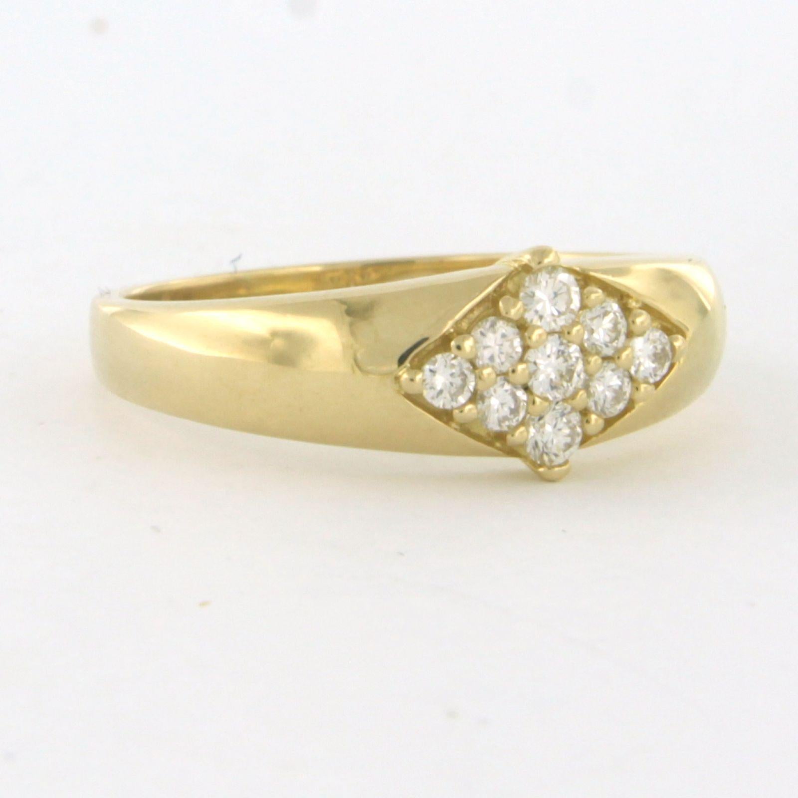 Modern Ring with diamonds 18k yellow gold For Sale