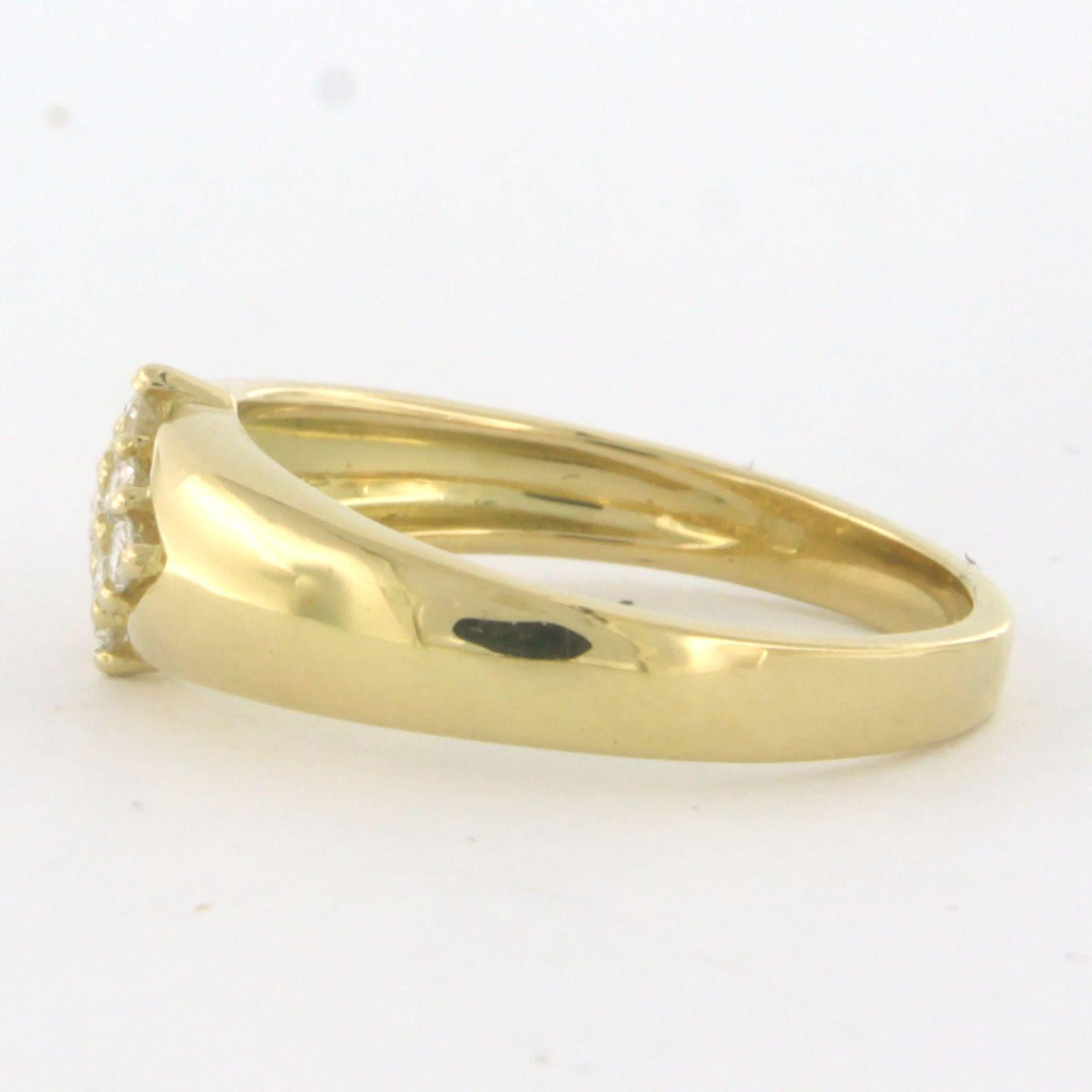 Ring with diamonds 18k yellow gold In Good Condition For Sale In The Hague, ZH