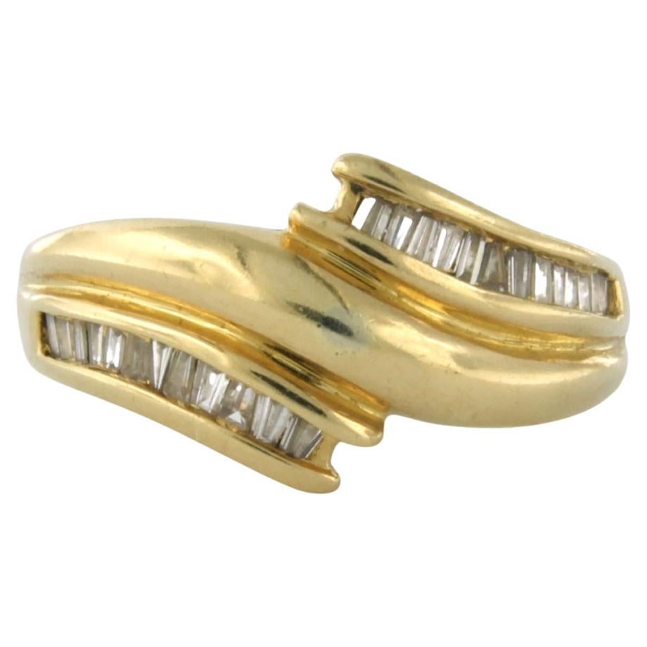 Ring with diamonds 18k yellow gold For Sale