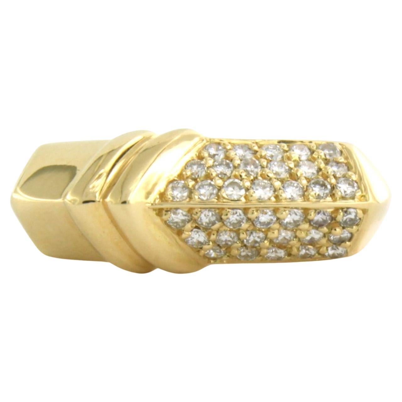 Ring with diamonds 18k yellow gold  For Sale
