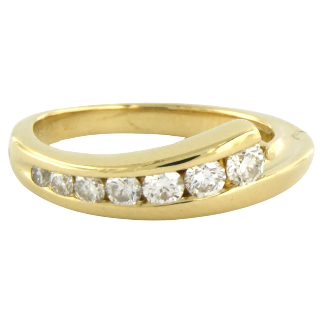 Ring with diamonds 18k yellow gold For Sale