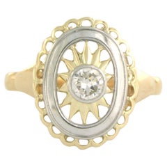 Ring mit Diamanten aus 20 Gelbgold und Platin