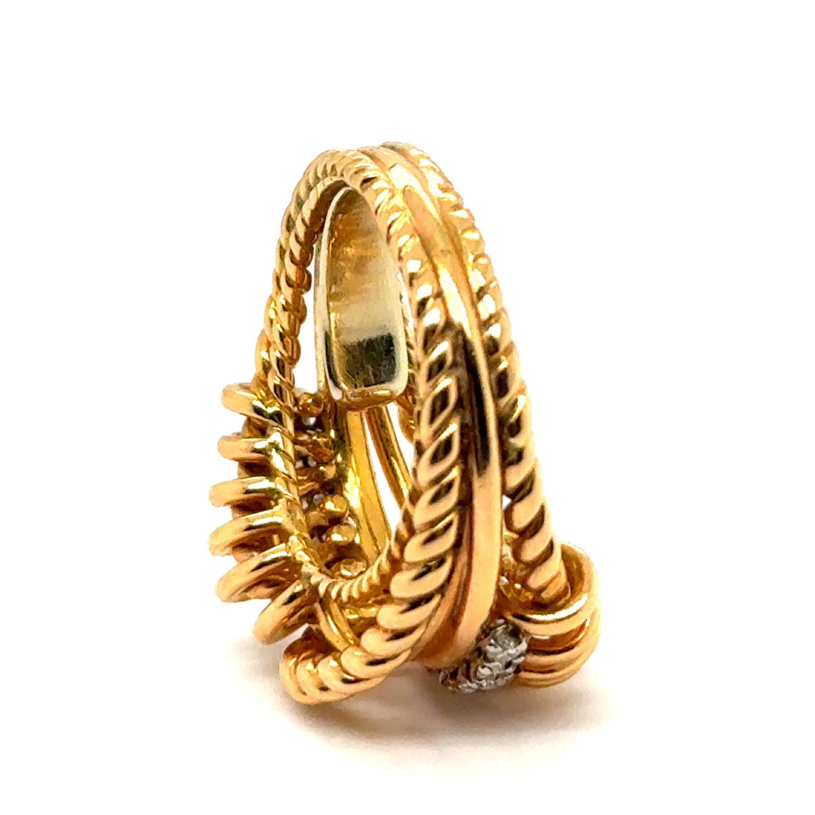 Ring with Diamonds in 18 Karat Red Gold by Gübelin For Sale 8