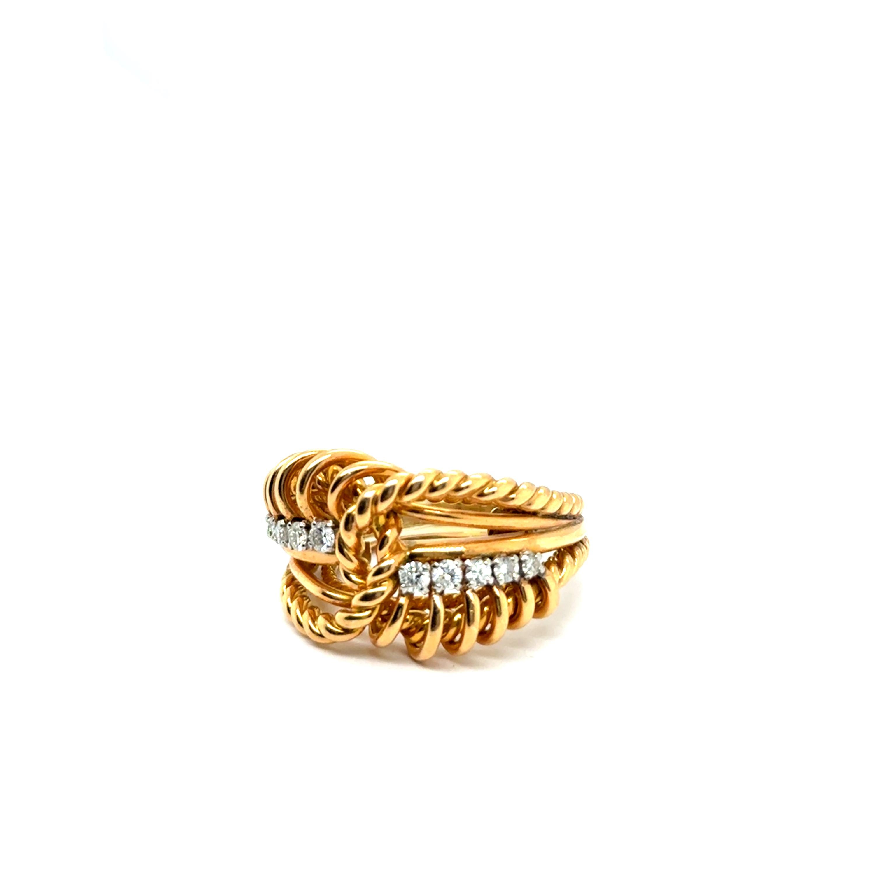 Ring with Diamonds in 18 Karat Red Gold by Gübelin For Sale 9