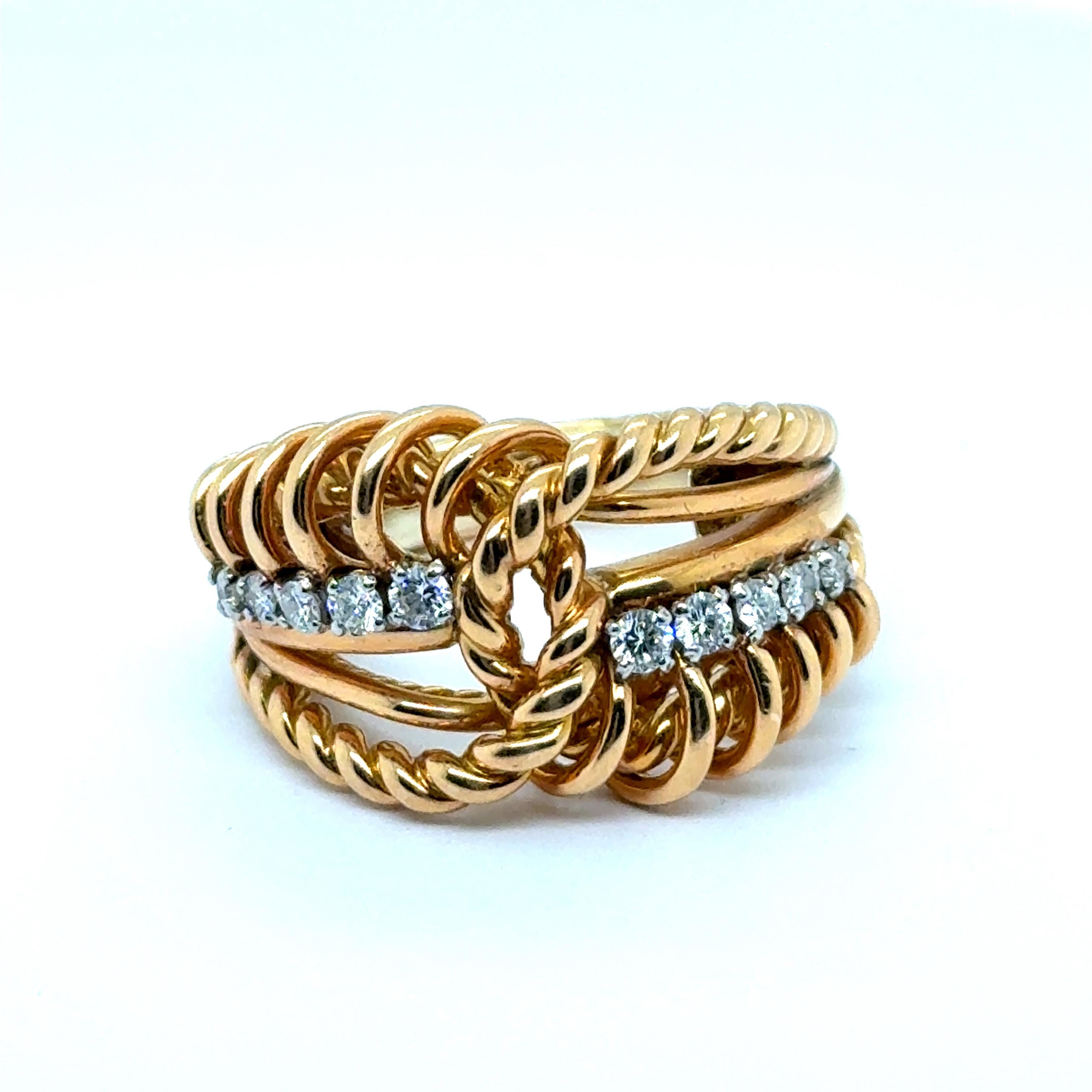 Ring with Diamonds in 18 Karat Red Gold by Gübelin For Sale 2