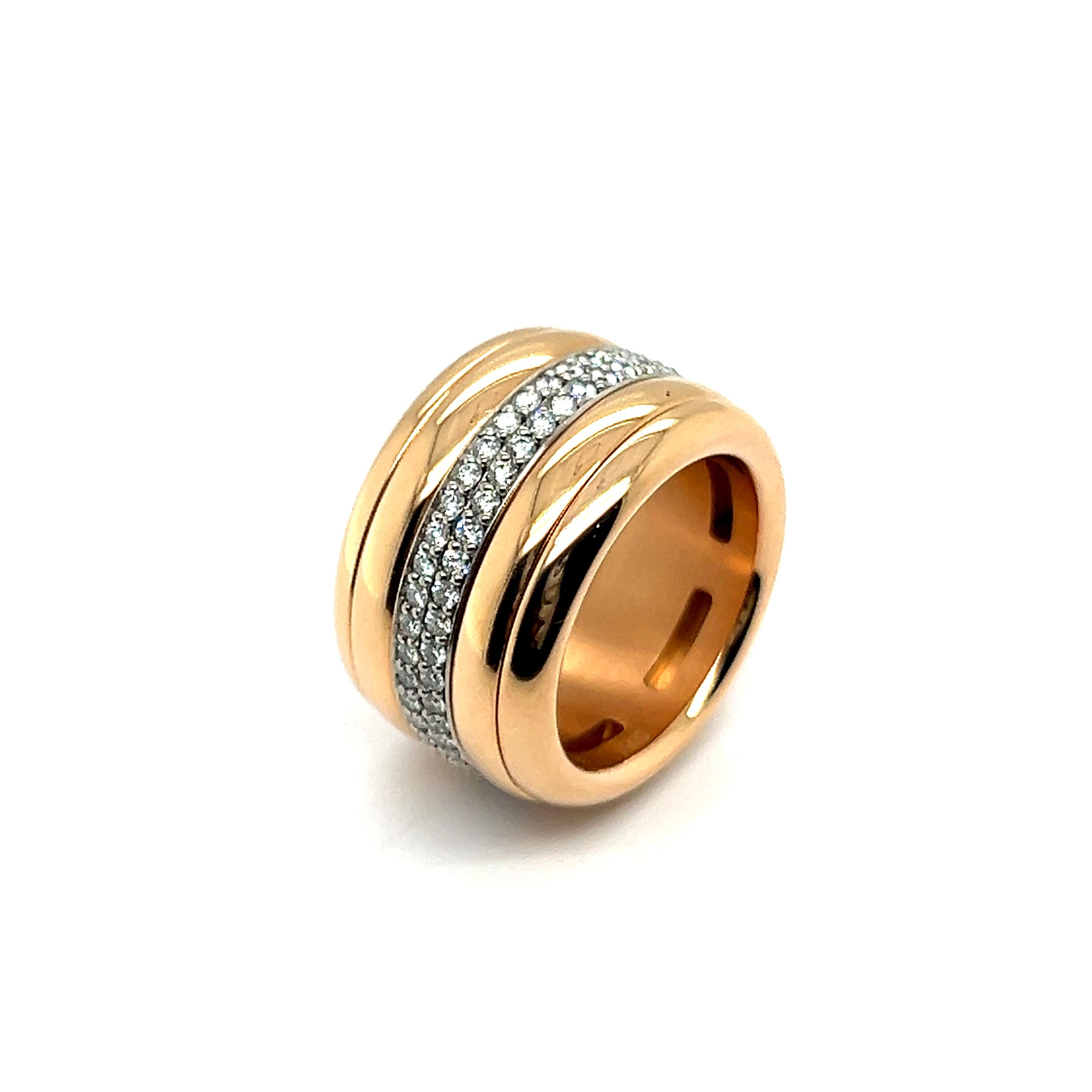 Ring mit Diamanten aus 18 Karat Rot- und Weißgold von Bucherer  (Moderne) im Angebot