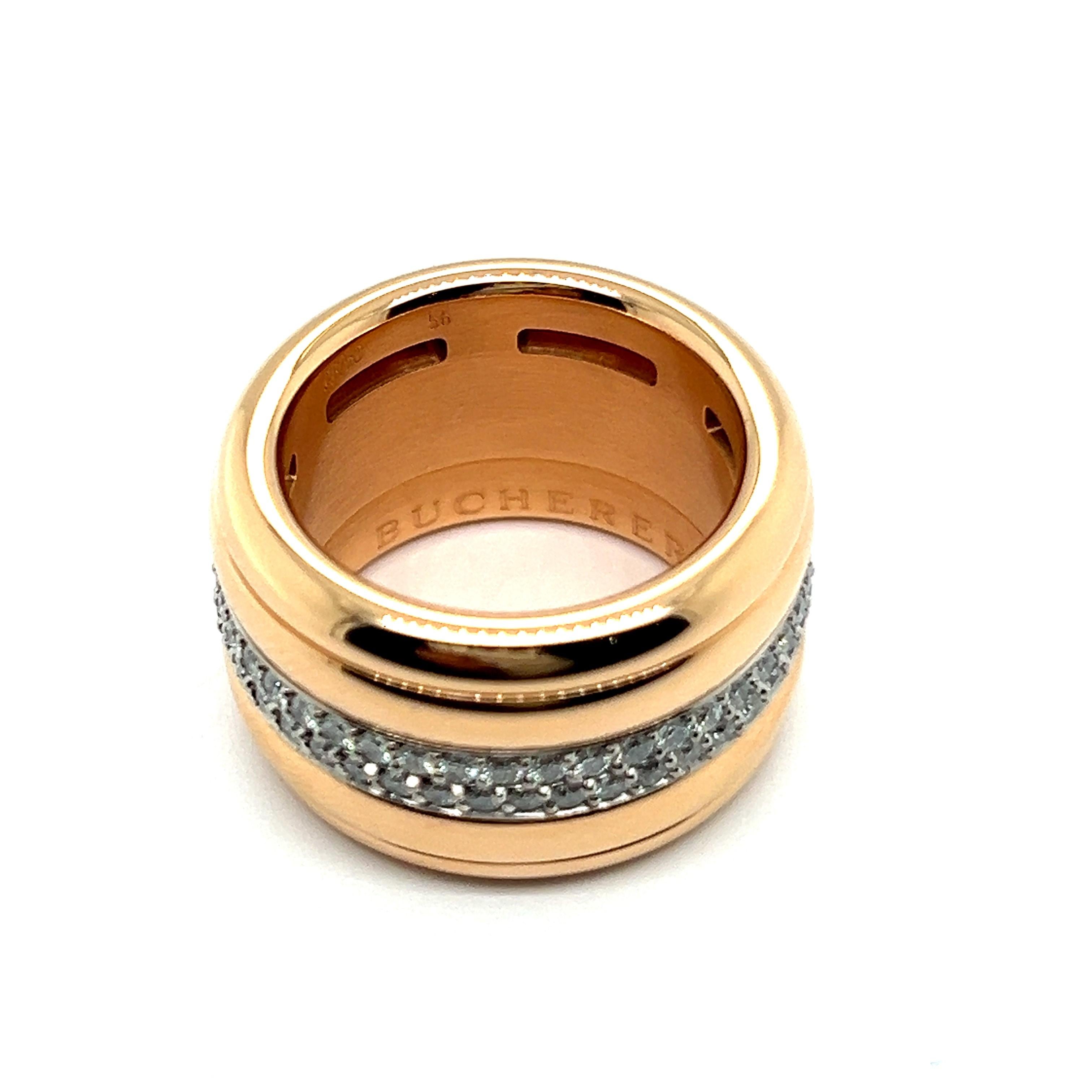 Ring mit Diamanten aus 18 Karat Rot- und Weißgold von Bucherer  (Brillantschliff) im Angebot