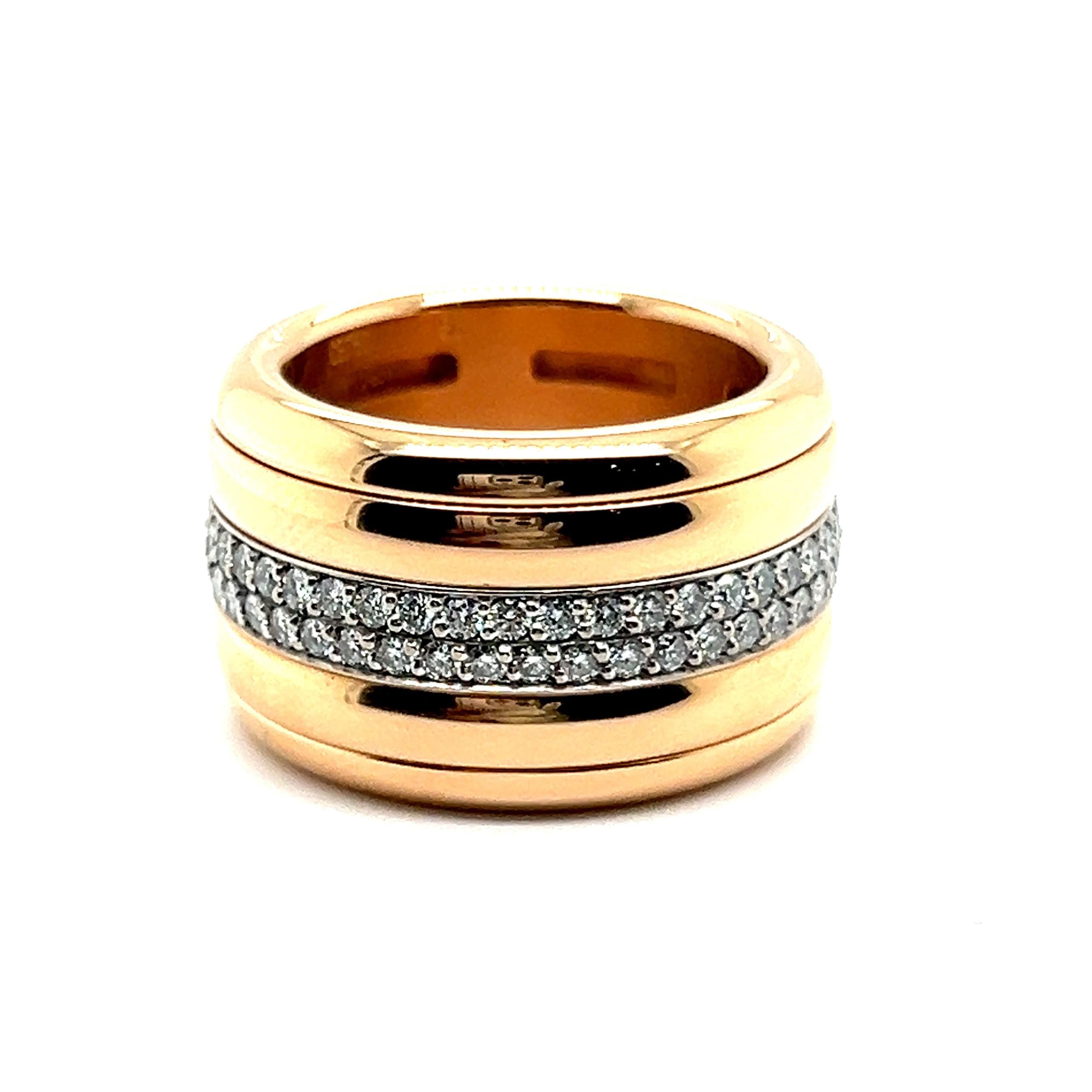 Ring with Diamonds in 18 Karat Red & White Gold by Bucherer  For Sale 2