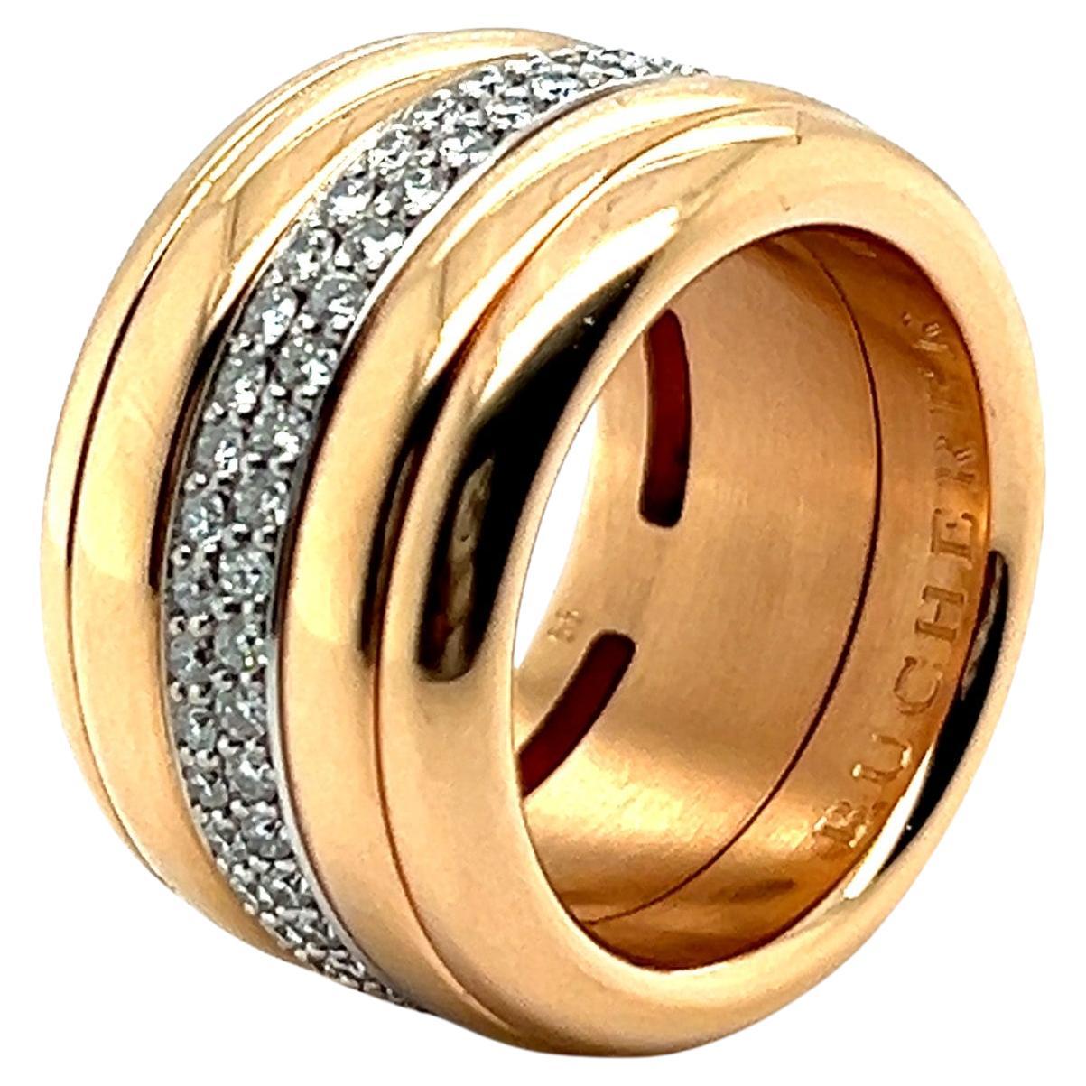 Bague avec diamants en or rouge et blanc 18 carats par Bucherer  en vente