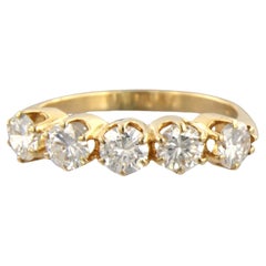 Ring with diamonds in total 1.00ct 14k yellow gold