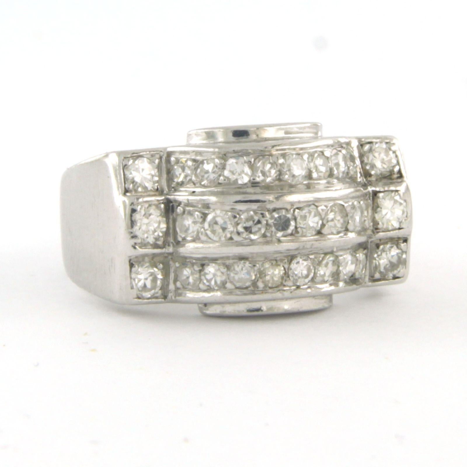 Art Deco Ring with diamonds Platinum For Sale