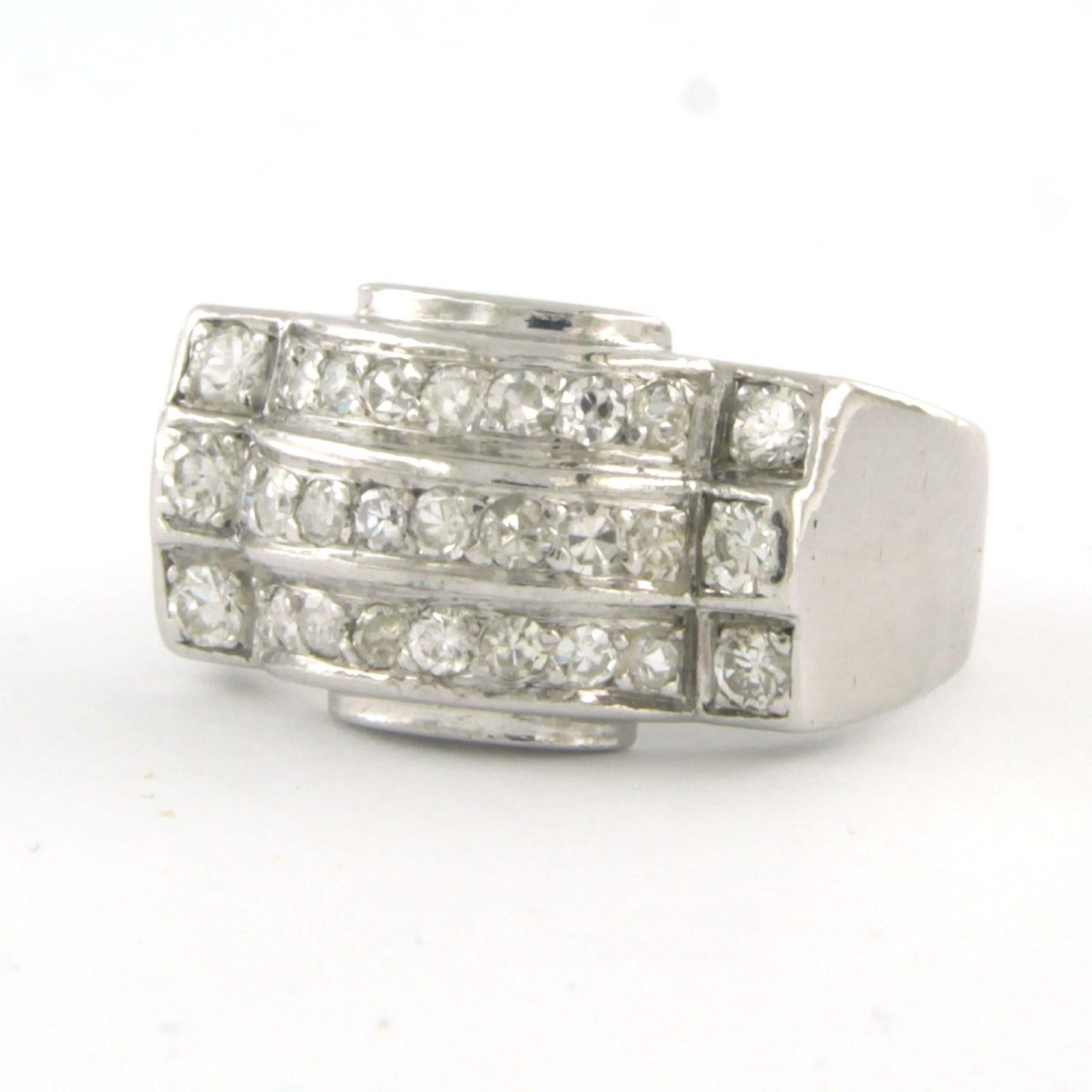 Single Cut Ring with diamonds Platinum For Sale