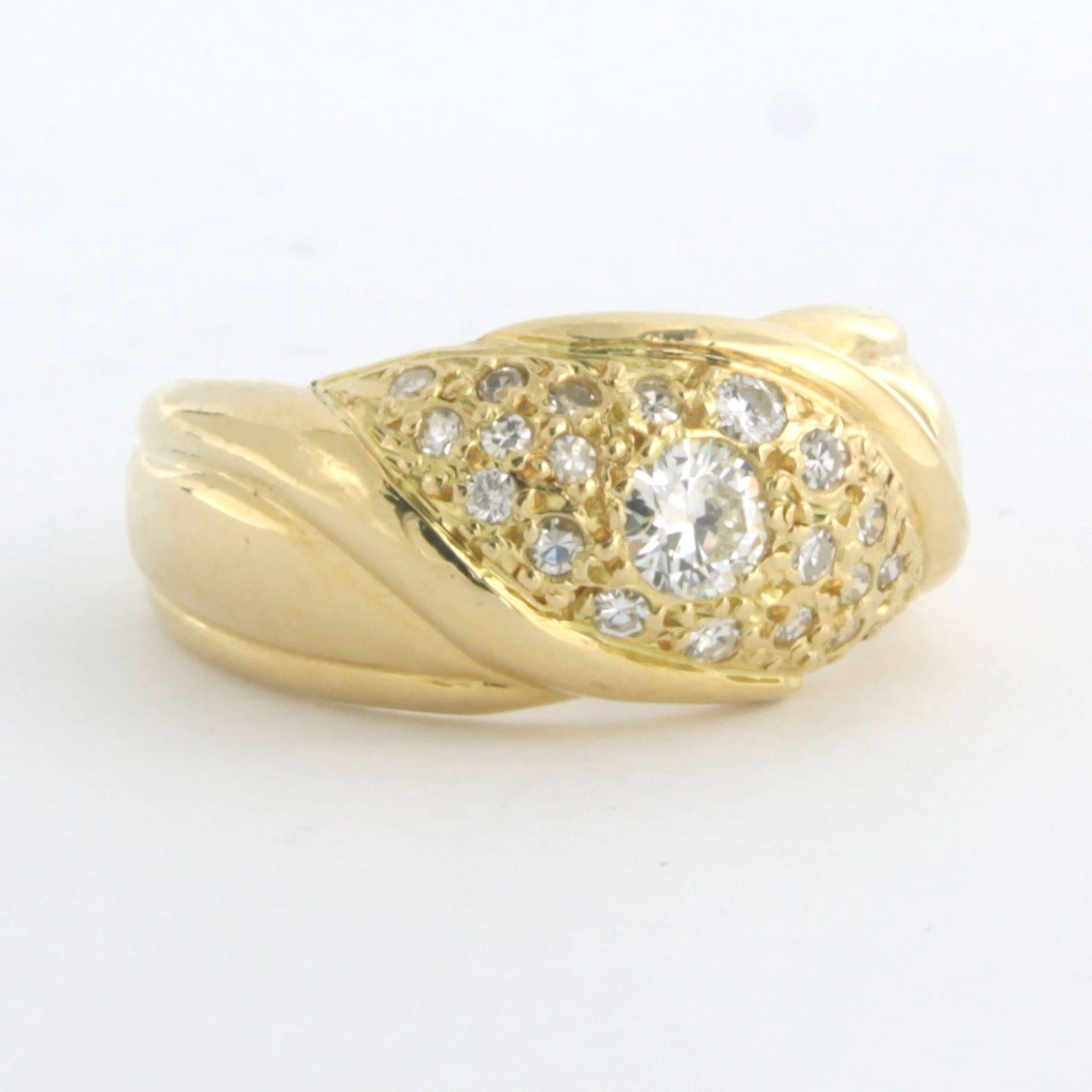 Ring mit Diamanten bis zu 0,50 Karat 18k Gelbgold (Moderne)