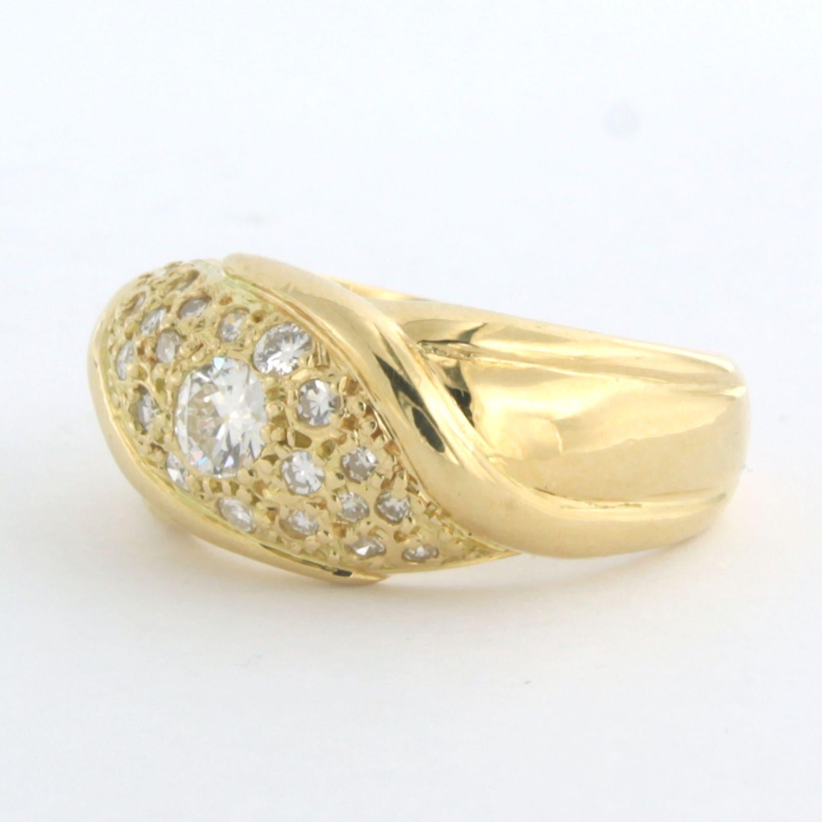 Ring mit Diamanten bis zu 0,50 Karat 18k Gelbgold (Brillantschliff)