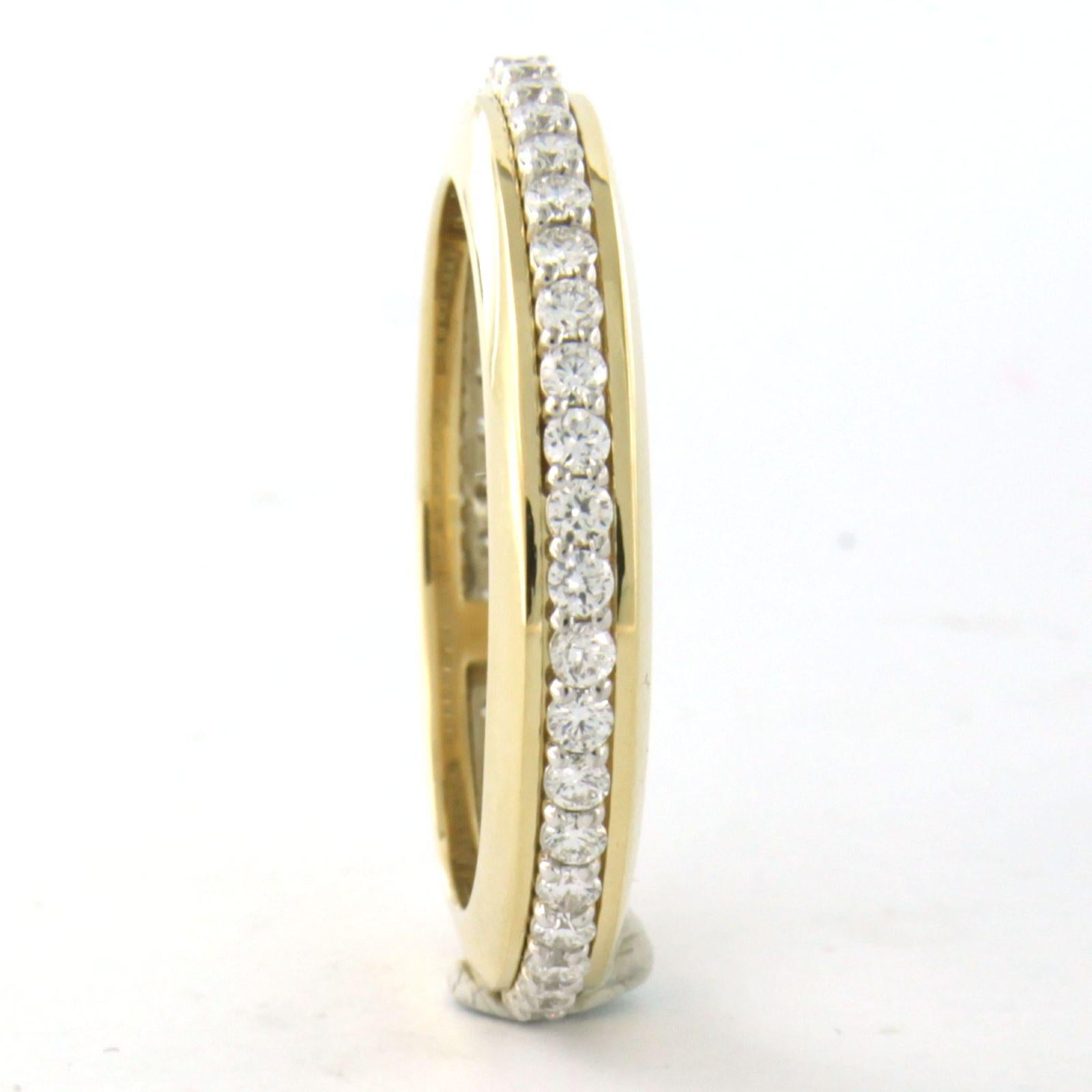 Ring with diamonds up to 0.58ct 18k bicolour gold In New Condition For Sale In The Hague, ZH