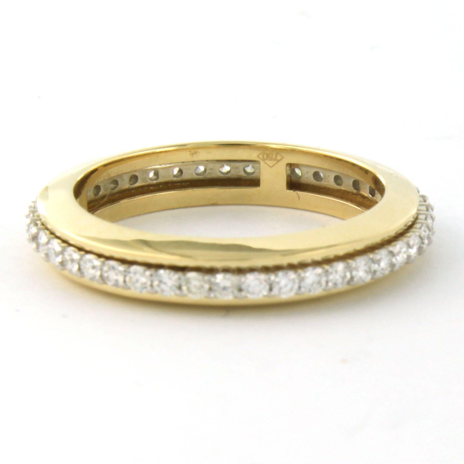 Women's Ring with diamonds up to 0.58ct 18k bicolour gold For Sale