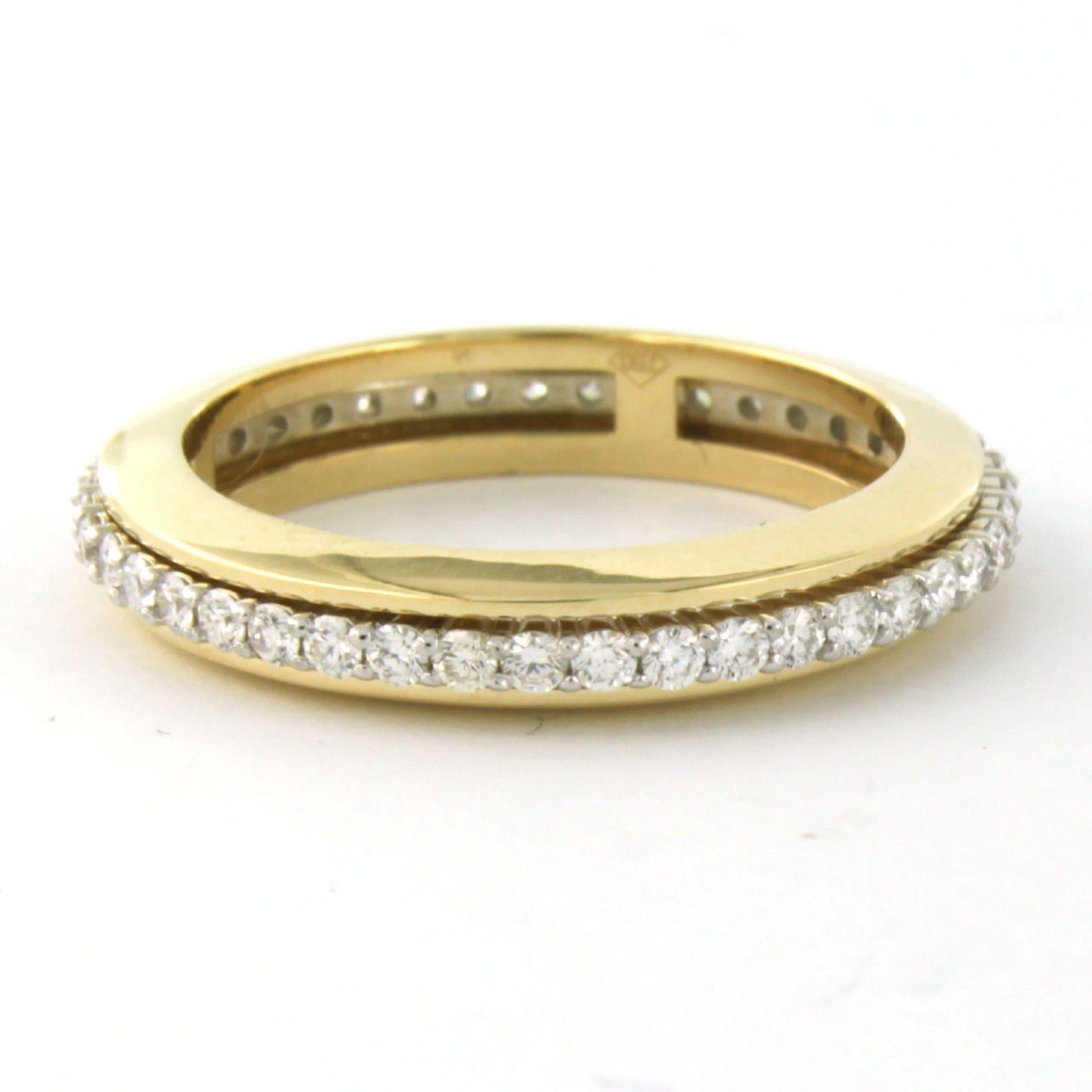 Ring with diamonds up to 0.58ct 18k bicolour gold For Sale 1