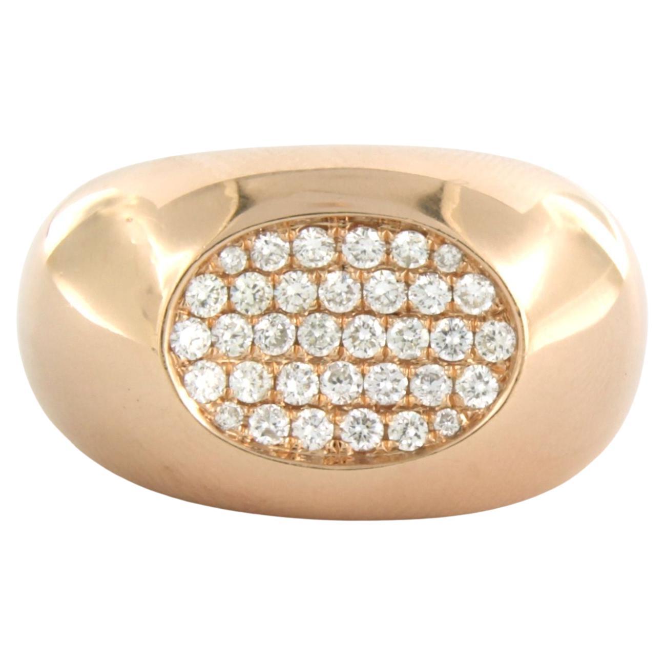 Ring with diamonds up to 0.80ct 14k pink gold For Sale