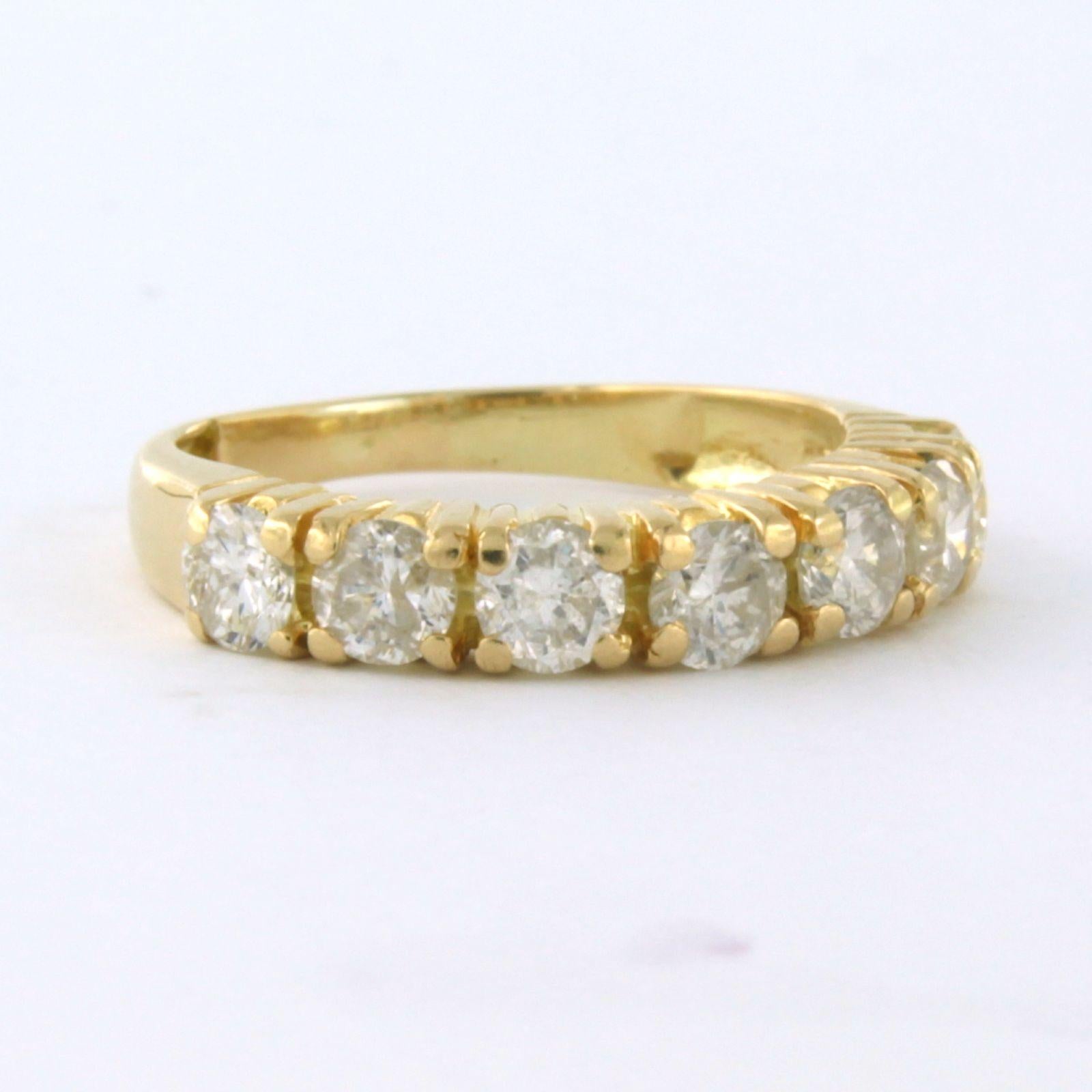 Modern Ring with diamonds up to 0.97ct 18k yellow gold For Sale