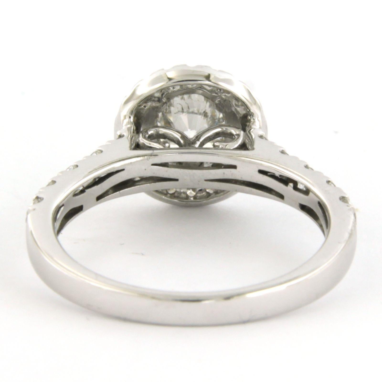 Ring with diamonds up to 1.00ct 14k white gold For Sale 1