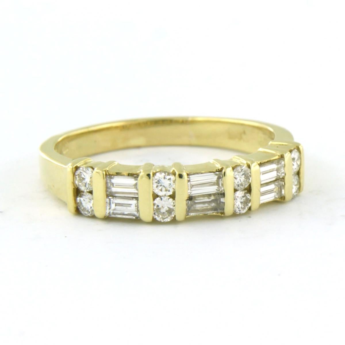 Modern Ring with diamonds up to 1.00ct 18k yellow gold For Sale