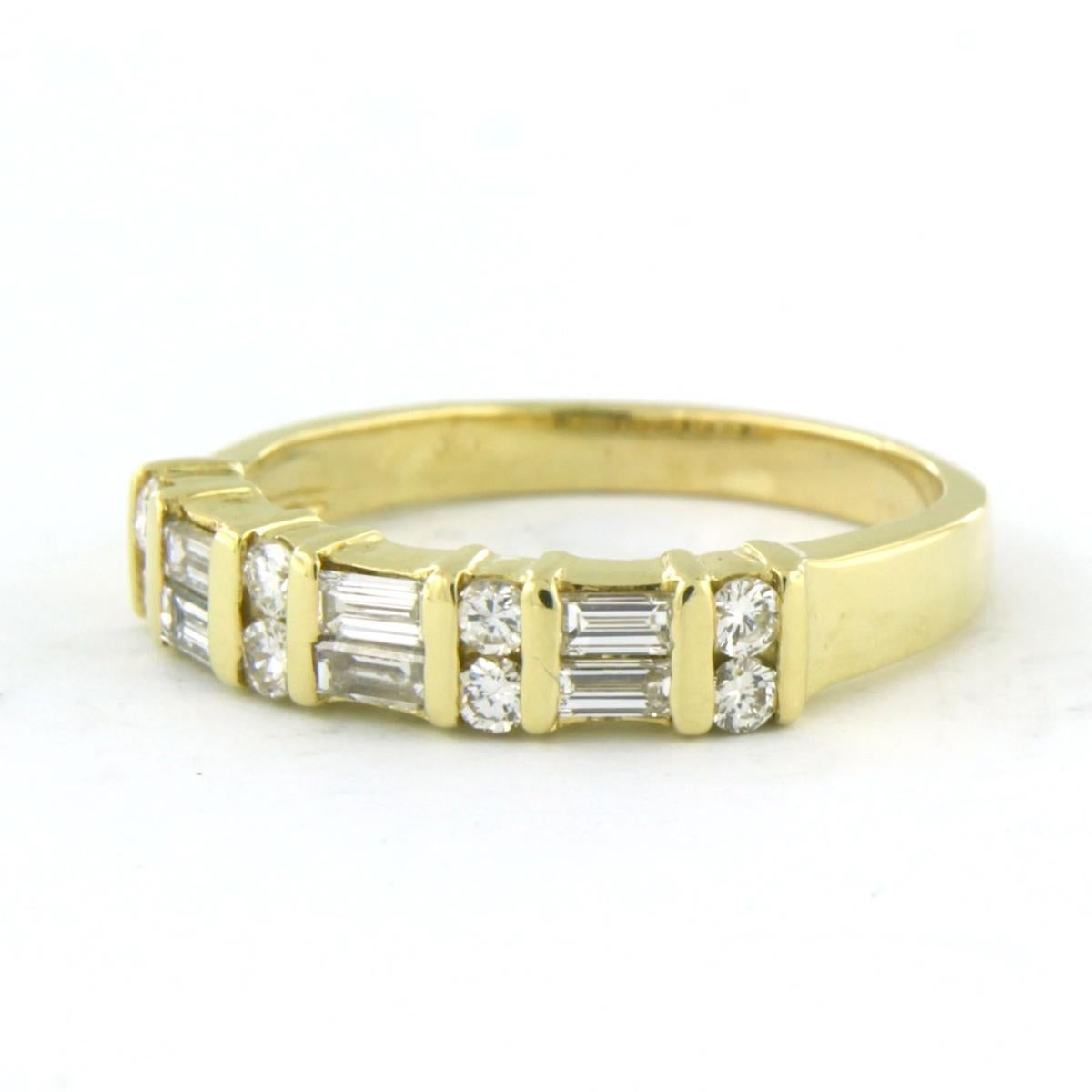 Brilliant Cut Ring with diamonds up to 1.00ct 18k yellow gold For Sale