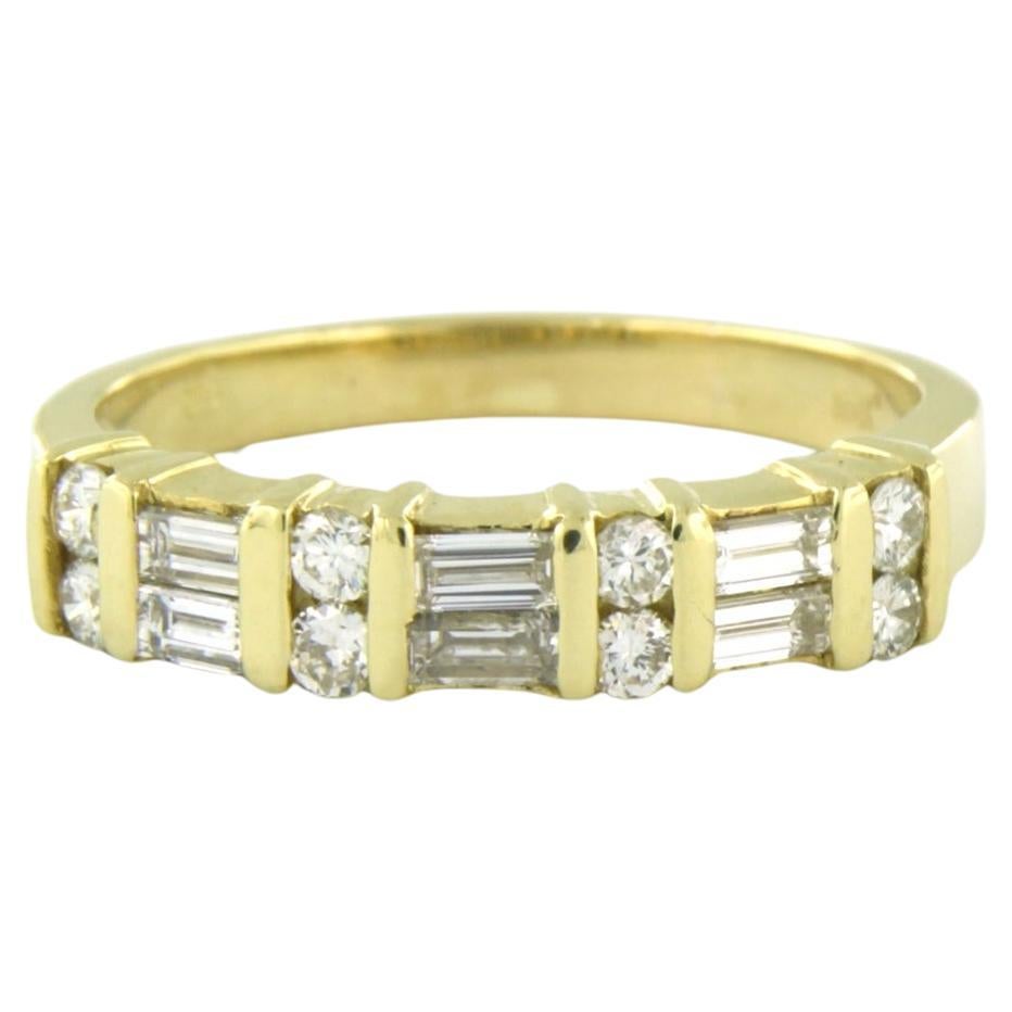Ring with diamonds up to 1.00ct 18k yellow gold For Sale