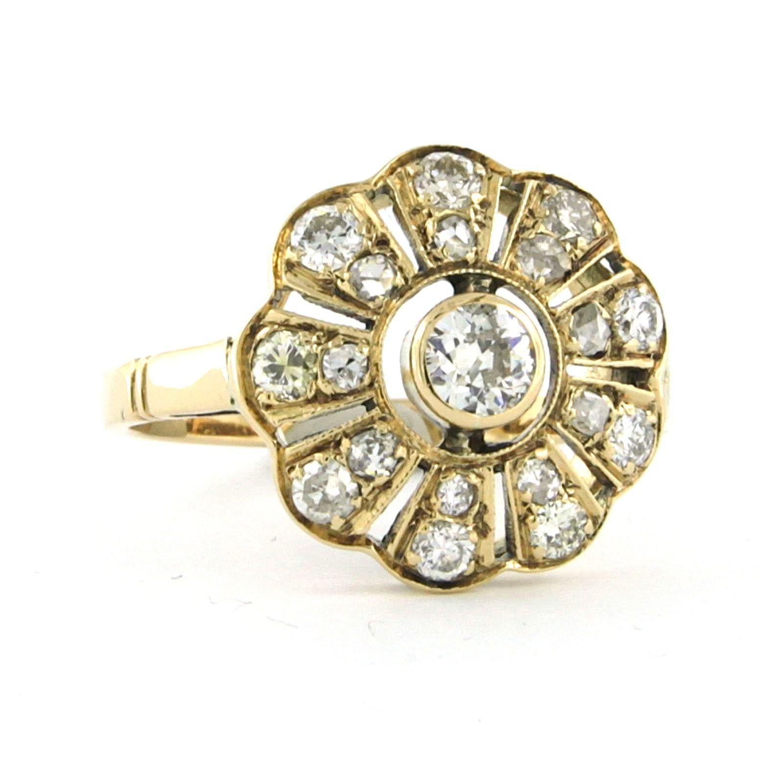 Moderne Bague avec diamants jusqu'à 1,00ct 3,7 grammes Or jaune 14k en vente