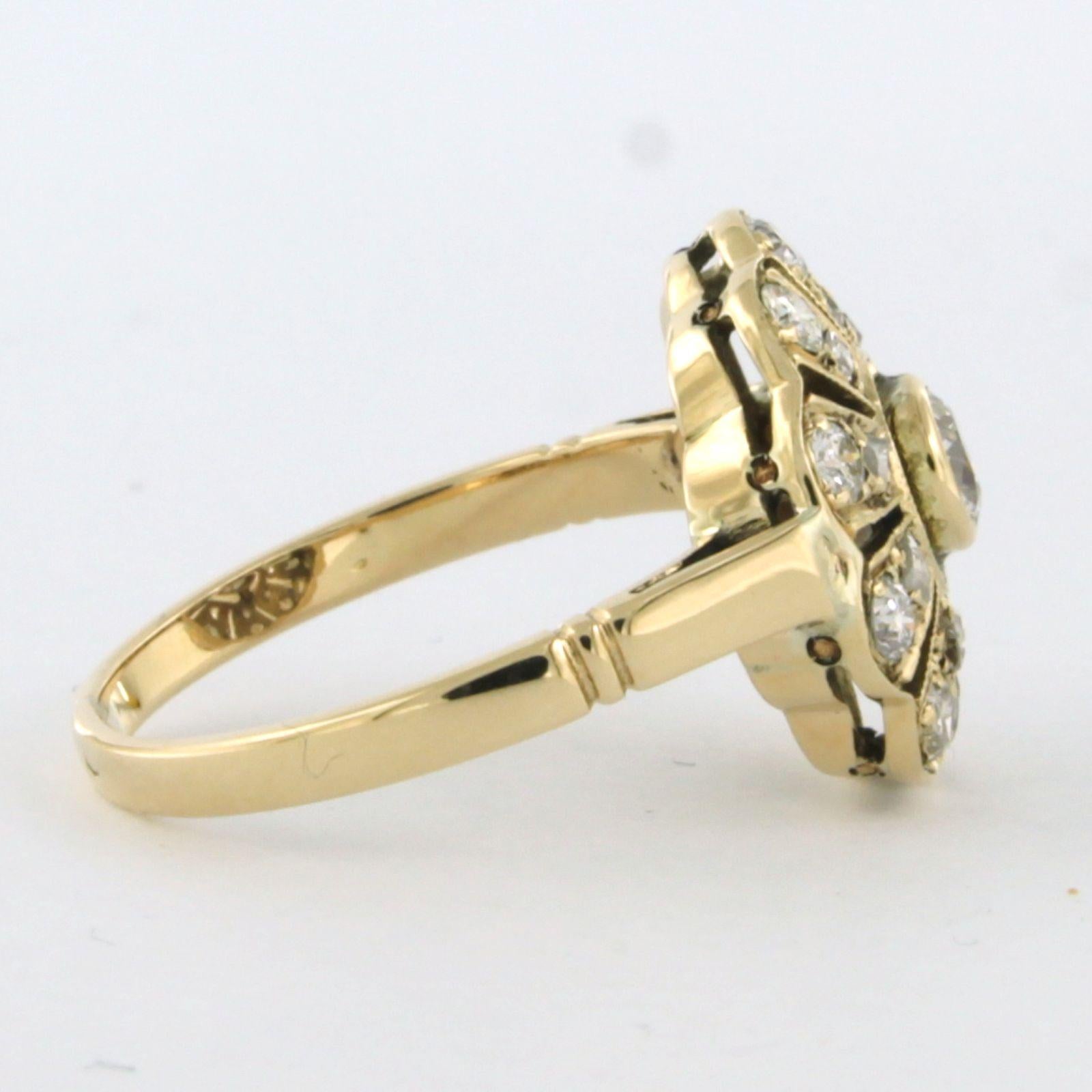 Bague avec diamants jusqu'à 1,00ct 3,7 grammes Or jaune 14k Excellent état - En vente à The Hague, ZH