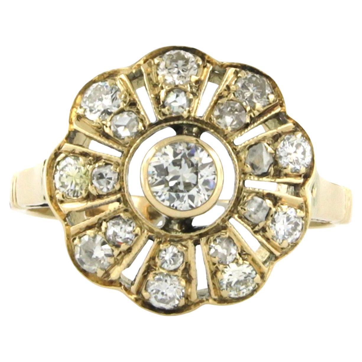 Bague avec diamants jusqu'à 1,00ct 3,7 grammes Or jaune 14k