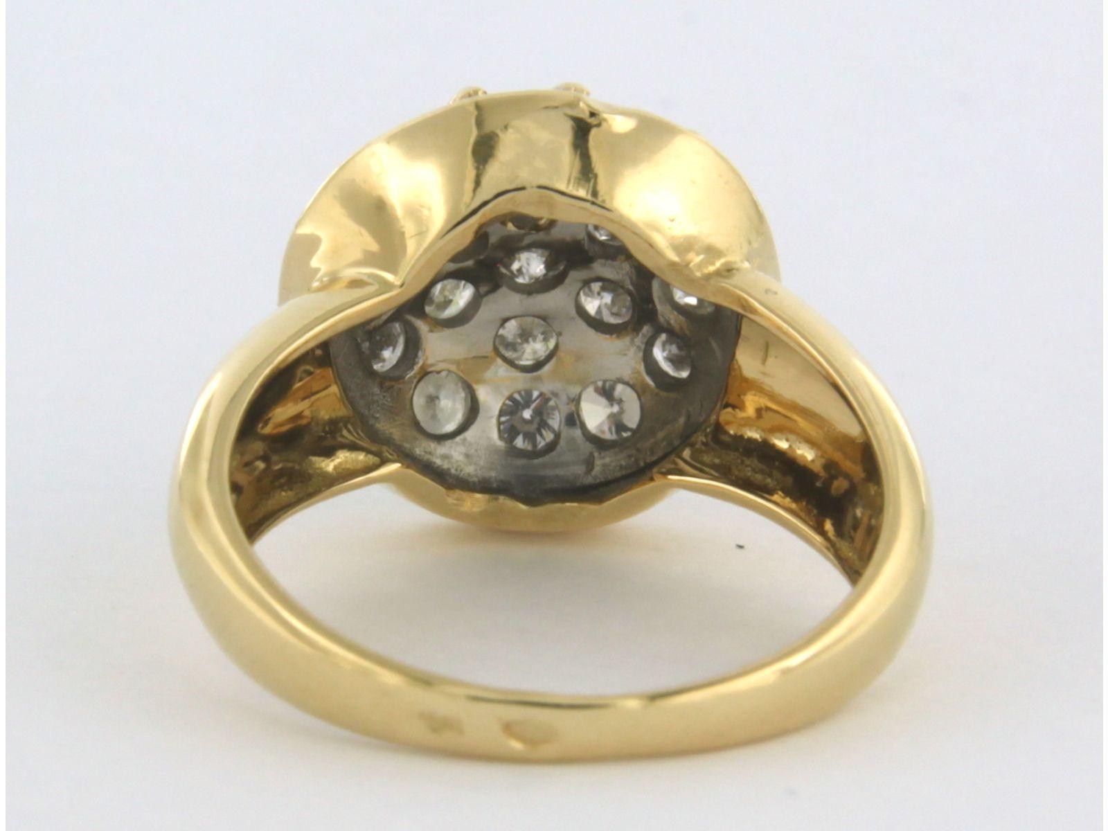 Women's Ring with diamonds up to 1.10ct 18k bicolour gold For Sale