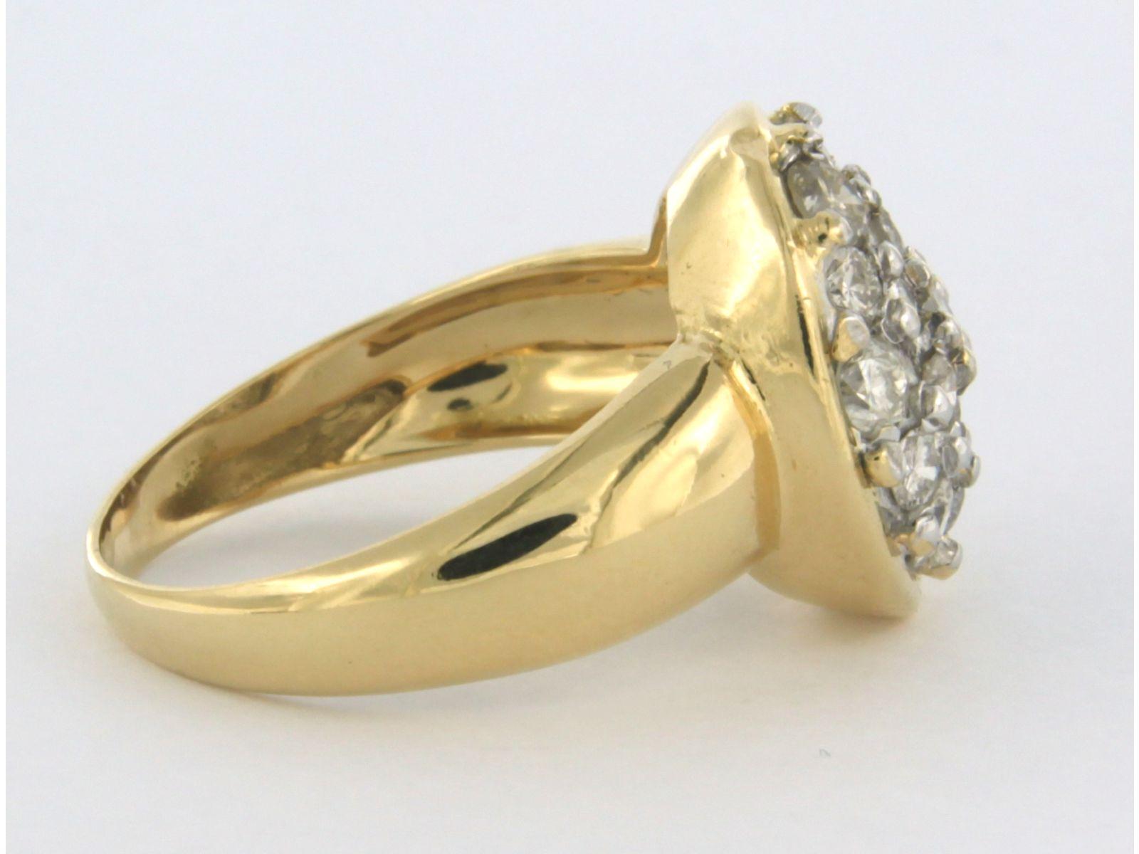 Ring with diamonds up to 1.10ct 18k bicolour gold For Sale 1
