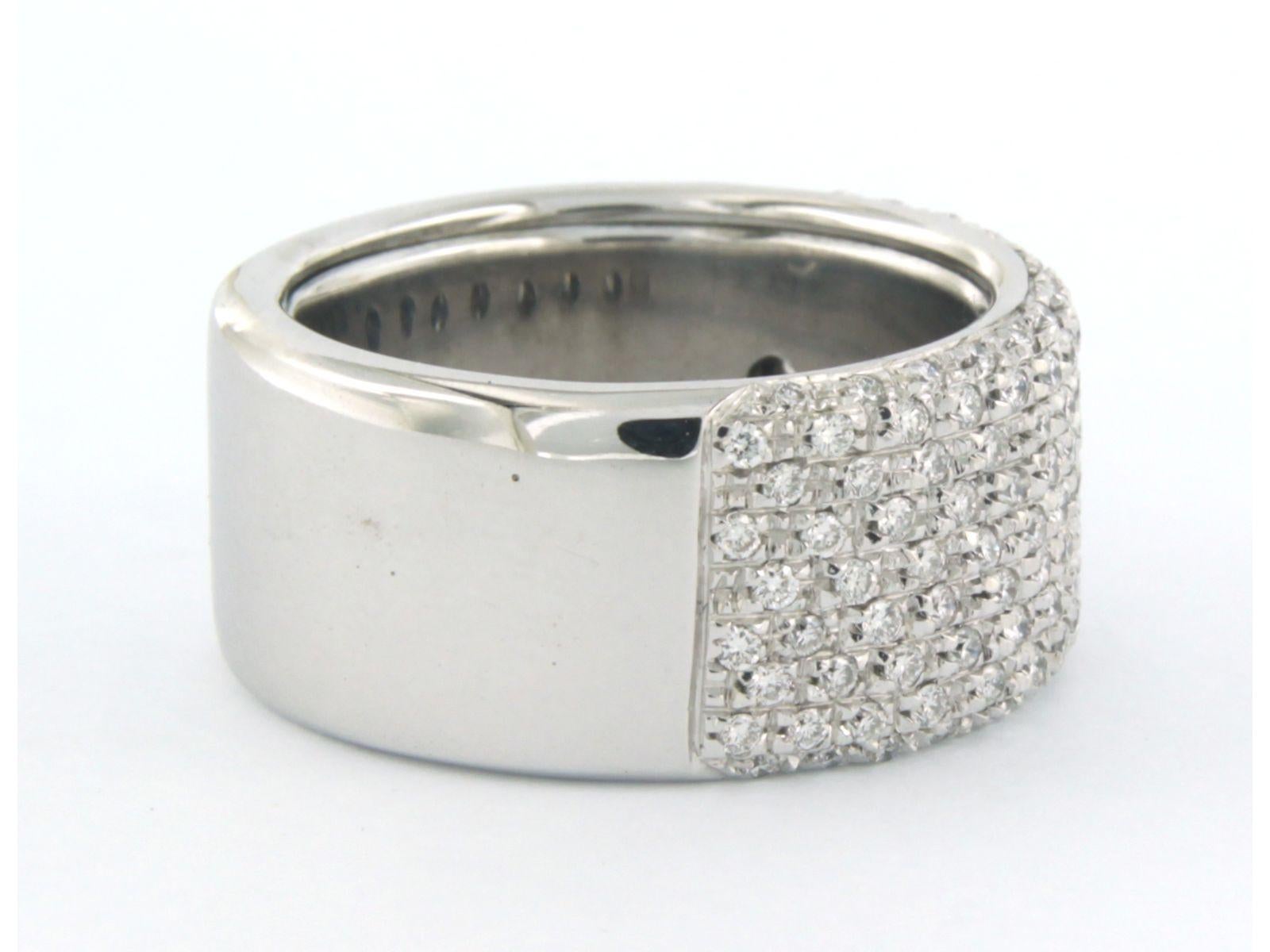 Women's Ring with diamonds up to 1.30ct. 14k white gold  For Sale