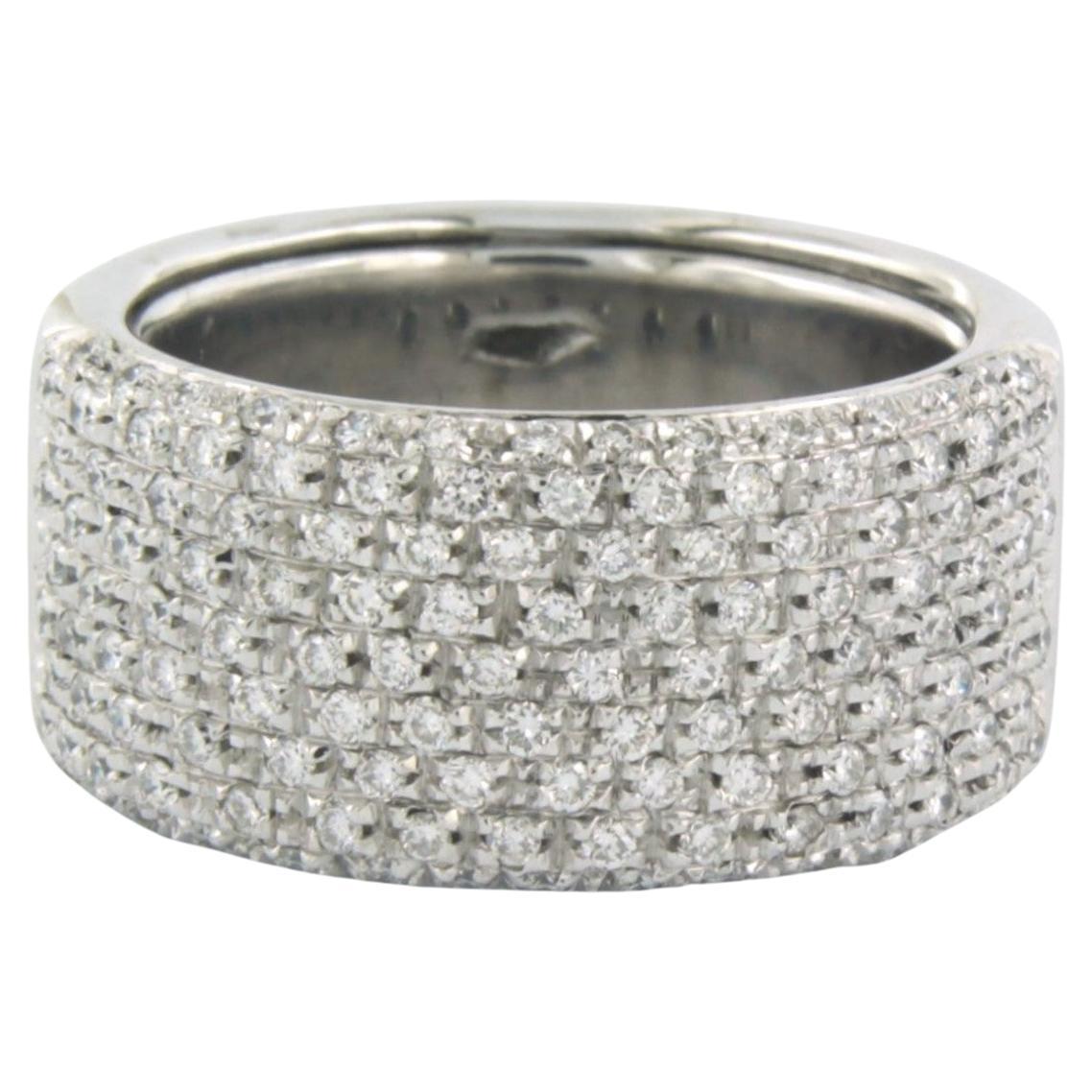 Ring with diamonds up to 1.30ct. 14k white gold  For Sale