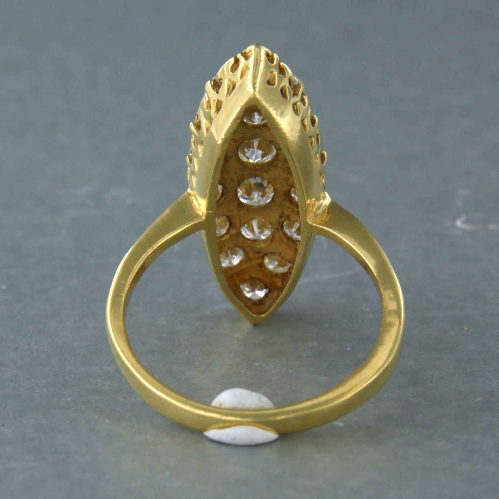 Women's Ring with diamonds up to 1.35ct - 20k gold For Sale