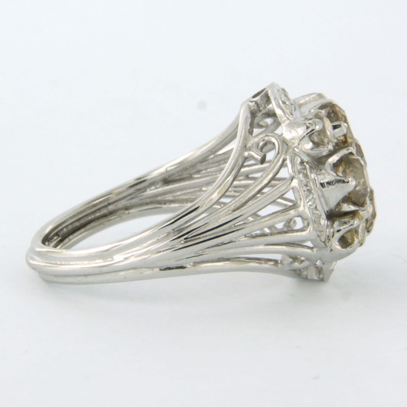 Ring with diamonds up to 2.40ct 18k white gold For Sale 1
