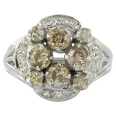 Ring with diamonds up to 2.40ct 18k white gold