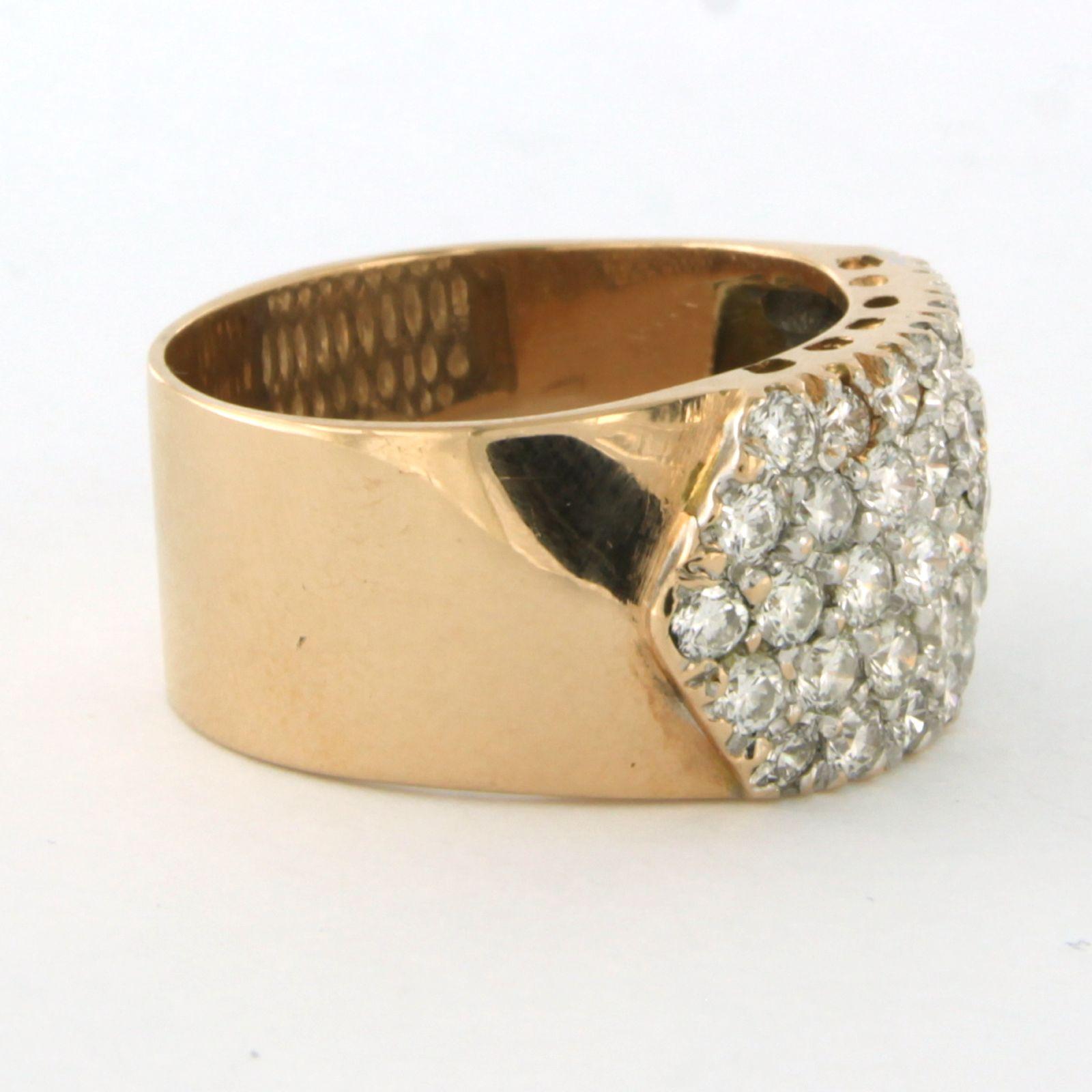 Ring with diamonds up to 2.64ct. 14k bicolour gold For Sale 1